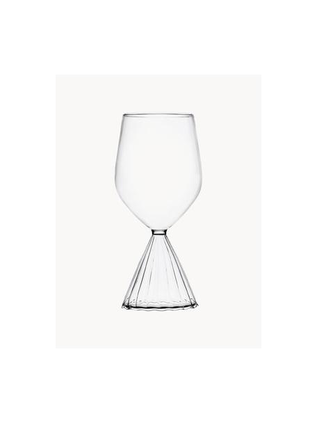 Bicchieri vino bianco fatti a mano Tutu 2 pz, Vetro borosilicato, Trasparente, Ø 10 x Alt. 17 cm, 550 ml