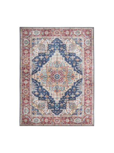 Vintage Teppich Sylla in Dunkelrot/Blau, 100% Polyester, Blau, Rot, B 120 x L 160 cm (Größe S)