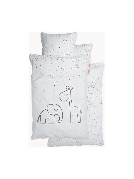 Beddengoed Dreamy Dots, 100% katoen, Oeko-Tex gecertificeerd, Grijs, 100 x 140 cm + 1 kussenhoes 40 x 60 cm