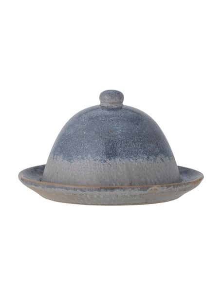 Beurrier rustique avec émail réactif fait main Hariet, Grès cérame, Tons bleus, Ø 16 x haut. 9 cm