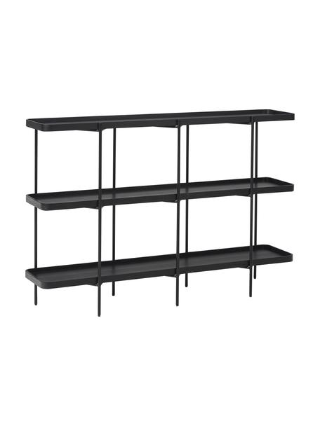 Houten plank Renee met metalen frame, Frame: gepoedercoat metaal, Zwart, B 150 x H 100 cm