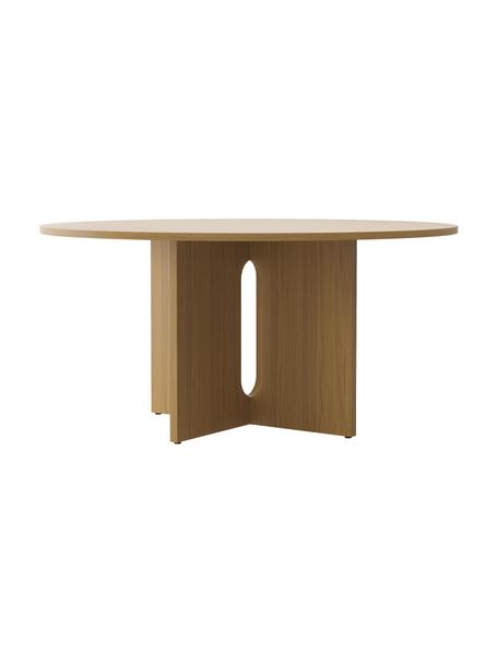 Table ronde placage de chêne Androgyne, différentes tailles, MDF (panneau en fibres de bois à densité moyenne) avec placage en bois de chêne, Brun clair, Ø 120 x haut. 73 cm