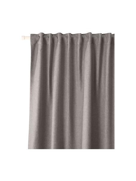 Ondoorzichtige gordijn Jensen in grijs met multiband, 2 stuks, 95% polyester, 5% nylon, Grijs, B 130 x L 260 cm