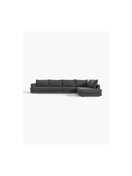 Rohová XL pohovka Tribeca, Tmavě šedá, Š 405 cm, H 228 cm, pravé rohové provedení