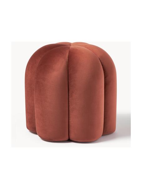 Taburete de terciopelo Cali, Tapizado: terciopelo de poliéster, Terciopelo terracota, Ø 46 x Al 44 cm