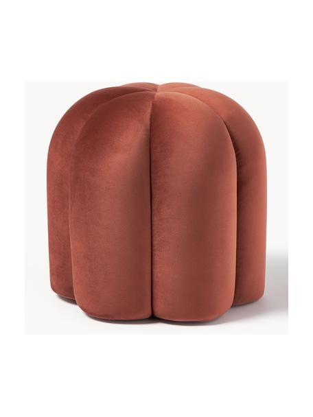 Pouf in velluto Cali, Rivestimento: velluto di poliestere (10, Velluto terracotta, Ø 46 x Alt. 44 cm