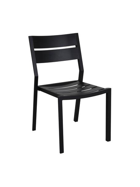 Silla apilable para exterior Delia, Aluminio con pintura en polvo, Negro, An 48 x F 55 cm