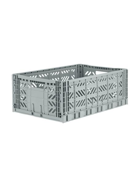 Caja plegable apilable Grey, grande, Plástico reciclado, Gris, An 60 x Al 22 cm