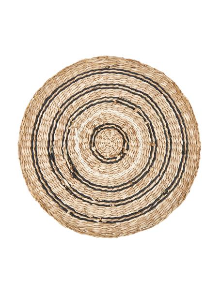 Okrúhle prestieranie z morskej trávy Kama, Morská tráva, Béžová, biela, čierna, Ø 38 cm