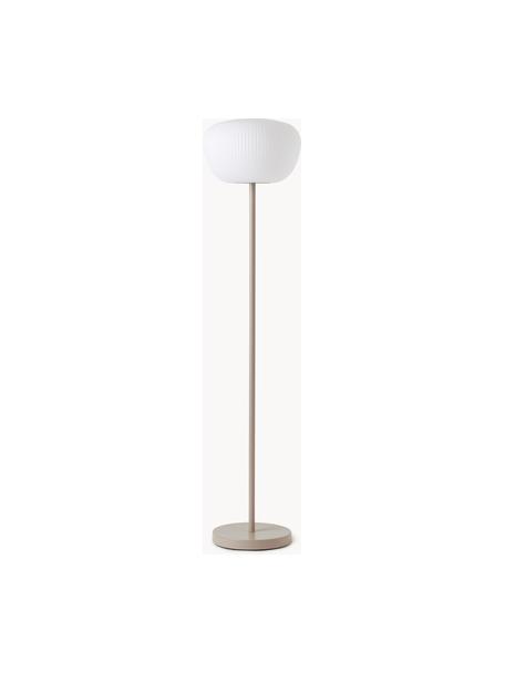 Lampada da terra portatile da esterno Tara, luce regolabile, Paralume: vetro acrilico, Struttura: metallo con verniciatura , Bianco, beige chiaro, Alt. 151 cm