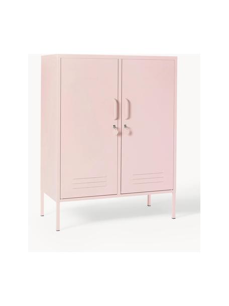 Chiffonnier de metal The Midi, Acero con pintura en polvo, Rosa claro, An 85 x Al 111 cm