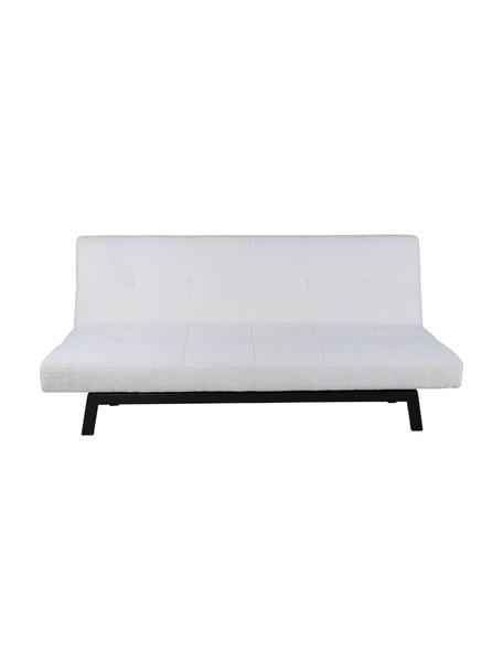 Divano letto 2 posti in teddy Bodil, Rivestimento: peluche (100% poliestere), Teddy bianco, Larg. 180 x Prof. 106 cm