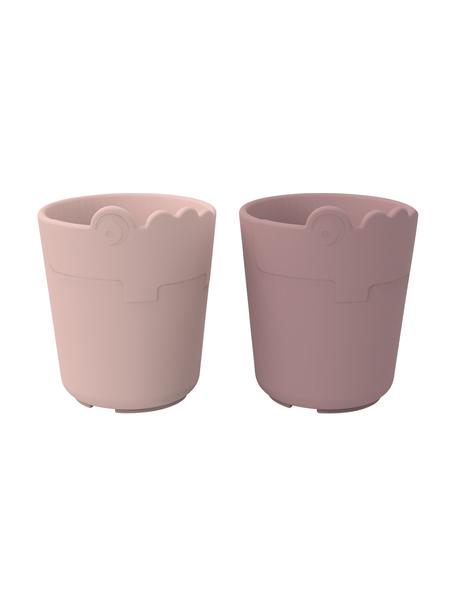 Set 2 tazze rosa senza manico Kiddish, Plastica, Rosa, viola, Ø 7 x Alt. 8 cm, 100 ml