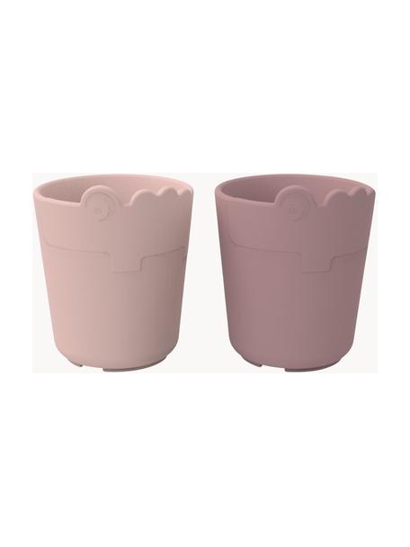 Becher-Set Kiddish, 2-tlg., Kunststoff, Rosatöne, Ø 7 x H 8 cm, 100 ml