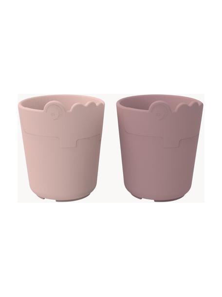 Set 2 tazze senza manico per bambini Kiddish, Plastica, senza BPA, Tonalità rosa, Ø 7 x Alt. 8 cm, 100 ml