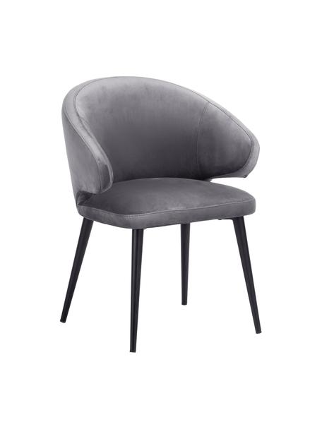 Zamatová stolička s opierkami v modernom dizajne Celia, Zamatová oceľovosivá, Š 57 x H 62 cm