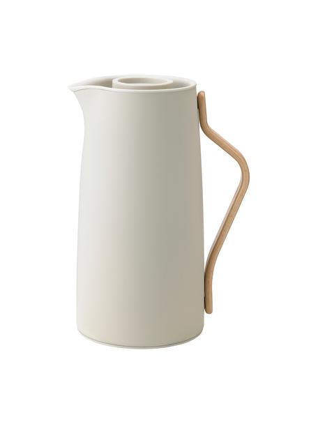 Caraffa isolante opaca Emma, 1.2 L, Manico: legno di faggio, Beige opaco, 1.2 L