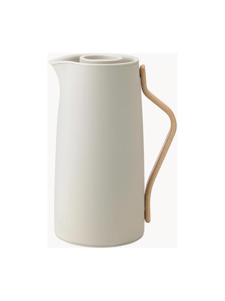 Termo Emma, 1,2 L, Estructura: acero inoxidable recubier, Asa: madera de haya, Beige claro mate, 1,2 L