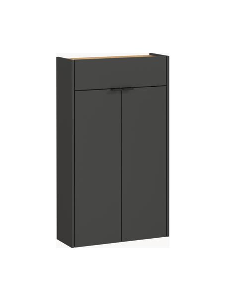 Highboard Gabriela met lades, Handvatten: gecoat metaal, Antraciet, B 56 x H 97 cm