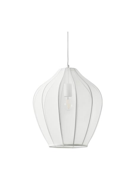 Lampa wisząca z siateczki Beau, Stelaż: metal malowany proszkowo, Biały, Ø 40 x W 42 cm