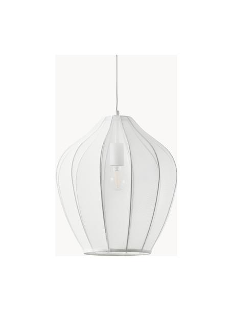 Lampa wisząca z siateczki Beau, Stelaż: metal malowany proszkowo, Biały, Ø 40 x W 42 cm