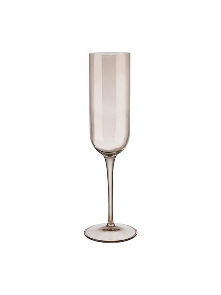 Champagneglazen Fuum in bruin, 4 stuks, Glas, Beige, transparant, Ø 7 x H 24 cm