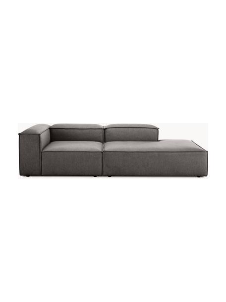 Chaise longue componibile Lennon, Rivestimento: 100% poliestere Con 115.0, Struttura: legno di pino massiccio, , Piedini: plastica, Tessuto antracite, Larg. 269 x Prof. 119 cm, schienale a sinistra