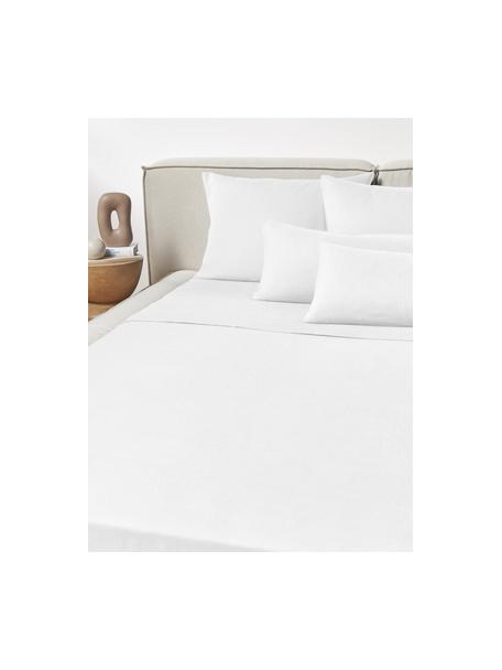 Gewaschenes Leinen-Bettlaken Airy, Weiß, B 180 x L 280 cm