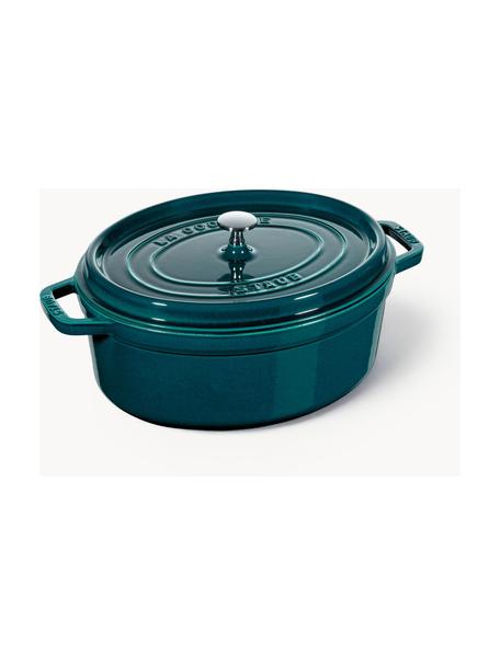 Casseruola ovale in ghisa La Cocotte, Ghisa smaltata, Blu, argento, Larg. 38 x Alt. 17 cm, 5,5 l