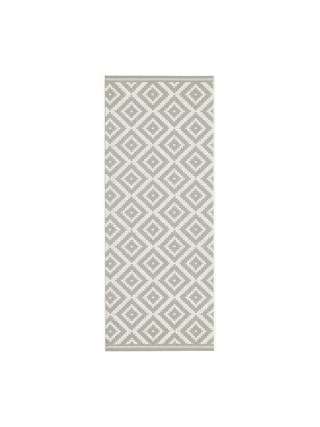 In- & outdoor loper Miami, 70% polypropyleen, 30% polyester, Grijs, wit, B 80 x L 200 cm