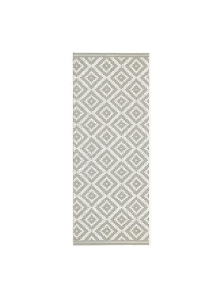 Alfombra corredor de interior/exterior Miami, 70% polipropileno, 30% poliéster, Gris, blanco, An 80 x L 200 cm