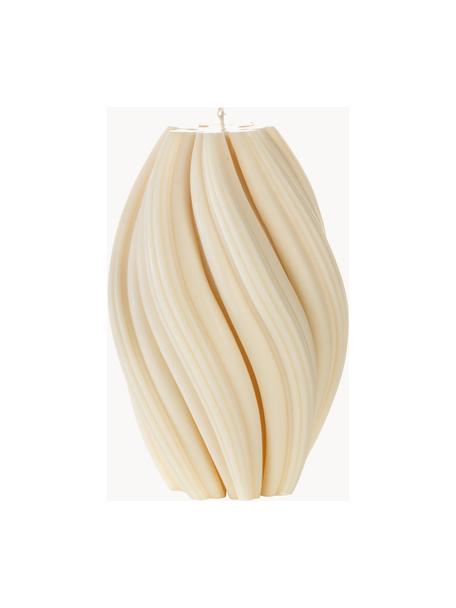 Bougie artisanale design Florence, haut. 19 cm, Cire, Blanc crème, Ø 12 x haut. 19 cm