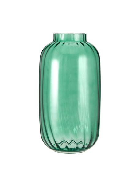 Grote mondgeblazen glazen vaas Stina, Glas, Lichtgroen, licht transparant, Ø 16 x H 32 cm