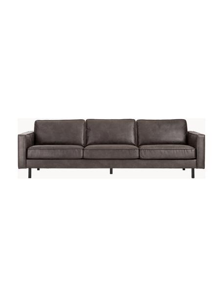 Sofá de cuero reciclado Hunter (3 plazas), Tapizado: cuero reciclado (70% cuer, Estructura: madera de pino maciza y f, Patas: metal con pintura en polv, Cuero gris antracita, An 264 x F 90 cm