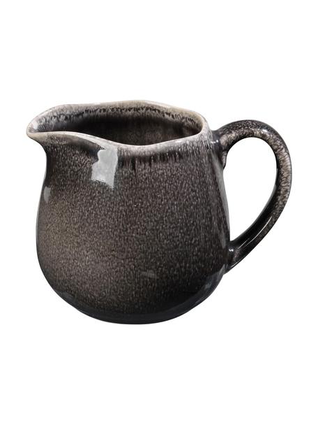 Handgemachtes Milchkännchen Nordic Coal, 300 ml, Steingut, Braungrau, Ø 12 x H 9 cm