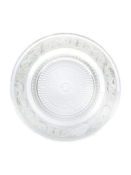 Sklenený plytký tanier s reliéfom Imperial, 6 ks, Sklo, Priehľadná, Ø 25 cm