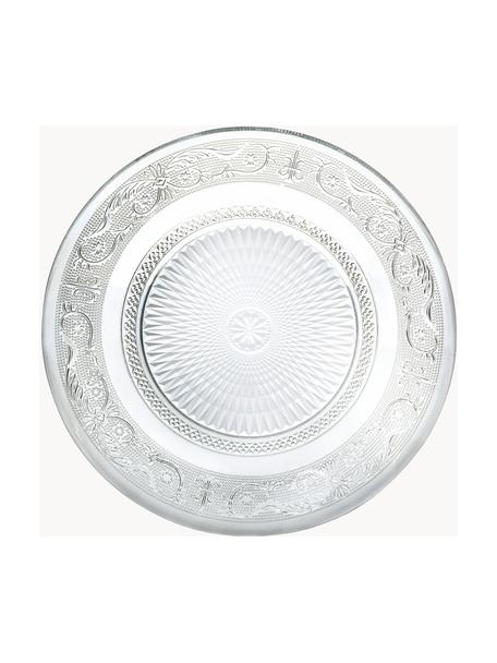 Piatti piani in vetro con superfice strutturata Imperial 6 pz, Vetro, Trasparente, Ø 25 cm