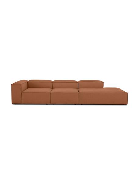 Modulare XL-Ottomane Lennon, Bezug: 100% Polyester Der strapa, Gestell: Massives Kiefernholz, FSC, Webstoff Nougat, B 357 x T 119 cm, Rückenlehne rechts