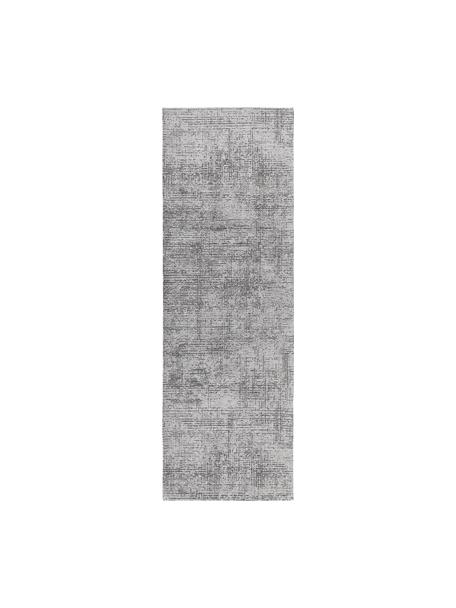 Passatoia Laurence, 70% poliestere, 30% cotone (certificato GRS), Grigio, nero, Larg. 80 x Lung. 250 cm