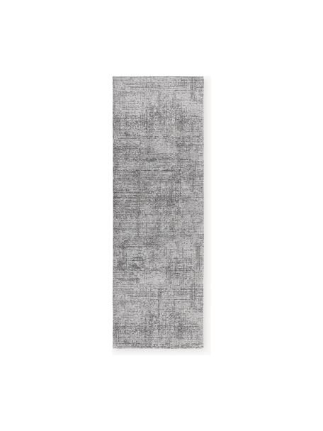 Loper Laurence, 70 % polyester, 30 % katoen, GRS-gecertificeerd, Grijs, zwart, B 80 x L 250 cm