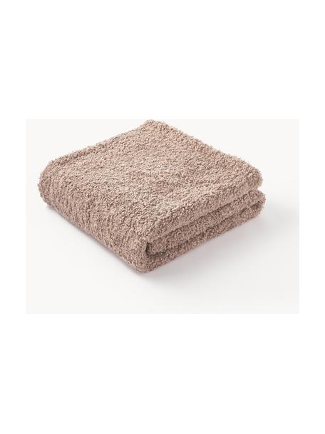 Plaid douillet en tissu peluche Dotty, Nougat, larg. 130 x long. 170 cm