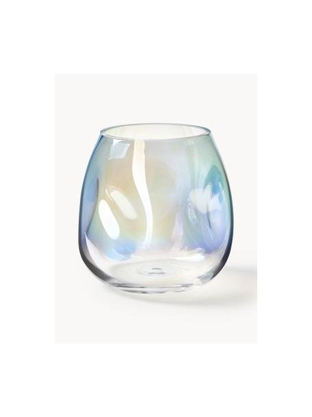 Jarrón de vidrio soplado Rainbow, Vidrio soplado artesanalmente, Transparente iridiscente, Ø 17 x Al 17 cm