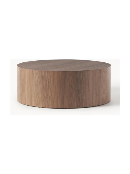 Okrúhly drevený konferenčný stolík Dan, MDF-doska strednej hustoty s dyhou z orechového dreva, Orechové drevo, Ø 80 x V 30 cm