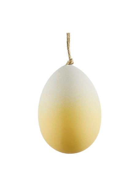 Ručně vyrobené závěsné dekorace Essie, 3 ks, Umělá hmota, Žlutá, bílá, Ø 4 cm, V 6 cm
