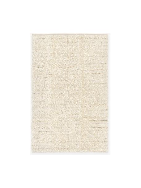 Tapis en laine à poils longs tissé à la main Octavia, 71 % laine, 29 % coton

Les tapis en laine peuvent perdre des fibres lors des premières semaines et des peluches peuvent se former, ce phénomène est naturel et diminue à mesure de votre usage et du temps, Blanc crème, larg. 120 x long. 180 cm (taille S)