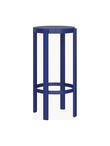 Kovová barová stolička Doon, Oceľ s práškovým náterom, Kráľovská modrá, Ø 35 x V 75 cm