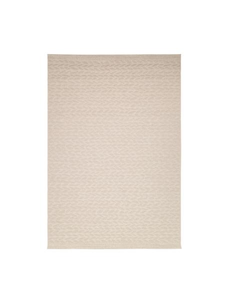 Tapis extérieur tressé à motif feuilles Braided, 100 % polypropylène, Beige clair, larg. 120 x long. 170 cm (taille S)