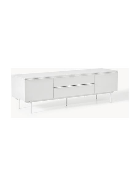 Credenza bassa in legno Elona, Bianco, Larg. 180 x Alt. 55 cm