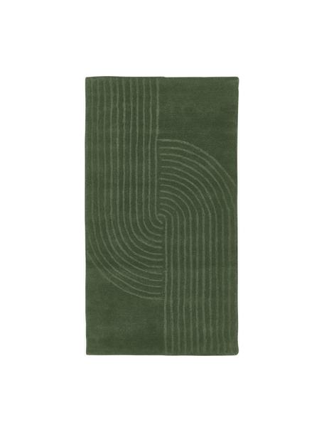 Ručne tuftovaný vlnený koberec Mason, Tmavozelená, Š 80 x D 150 cm (veľkosť XS)