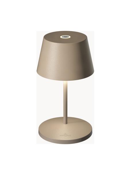 Mobiele outdoor LED lamp Seoul, dimbaar, Lamp: gecoat aluminium, Mat beige, Ø 11 x H 20 cm